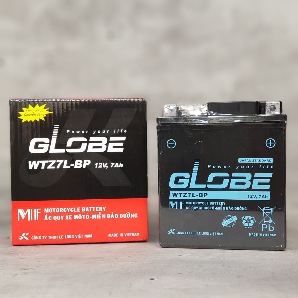 Bình ắc quy xe máy GLOBE WTZ7L BP (12V-7Ah) xe @