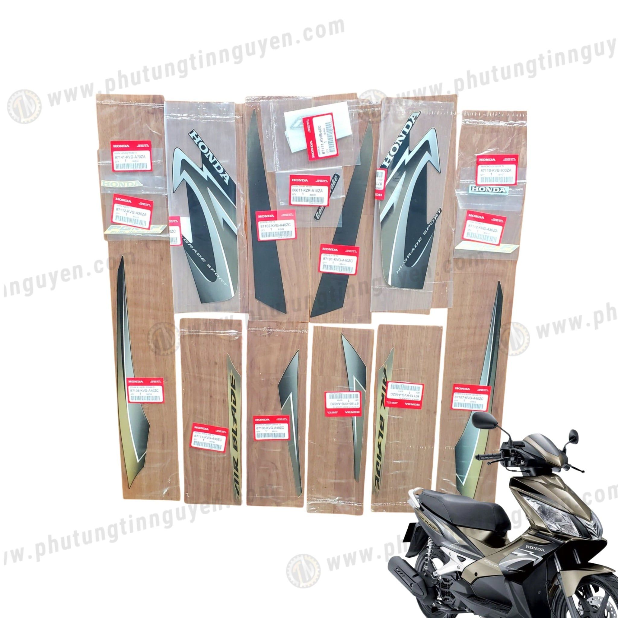  Full bộ tem xe AB thái màu đồng 17 tem chính hãng Honda NK Thái Lan 