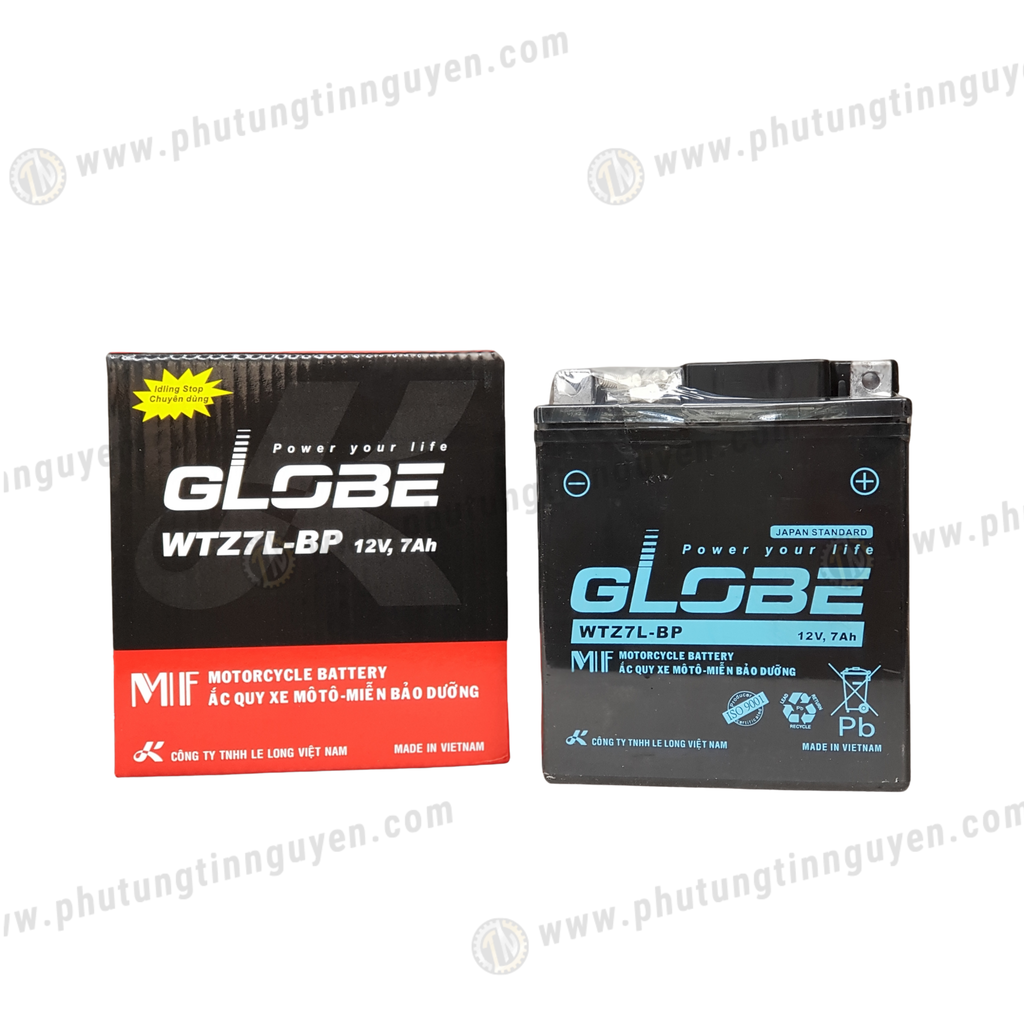 Bình ắc quy xe máy GLOBE WTZ7L BP (12V-7Ah) xe @