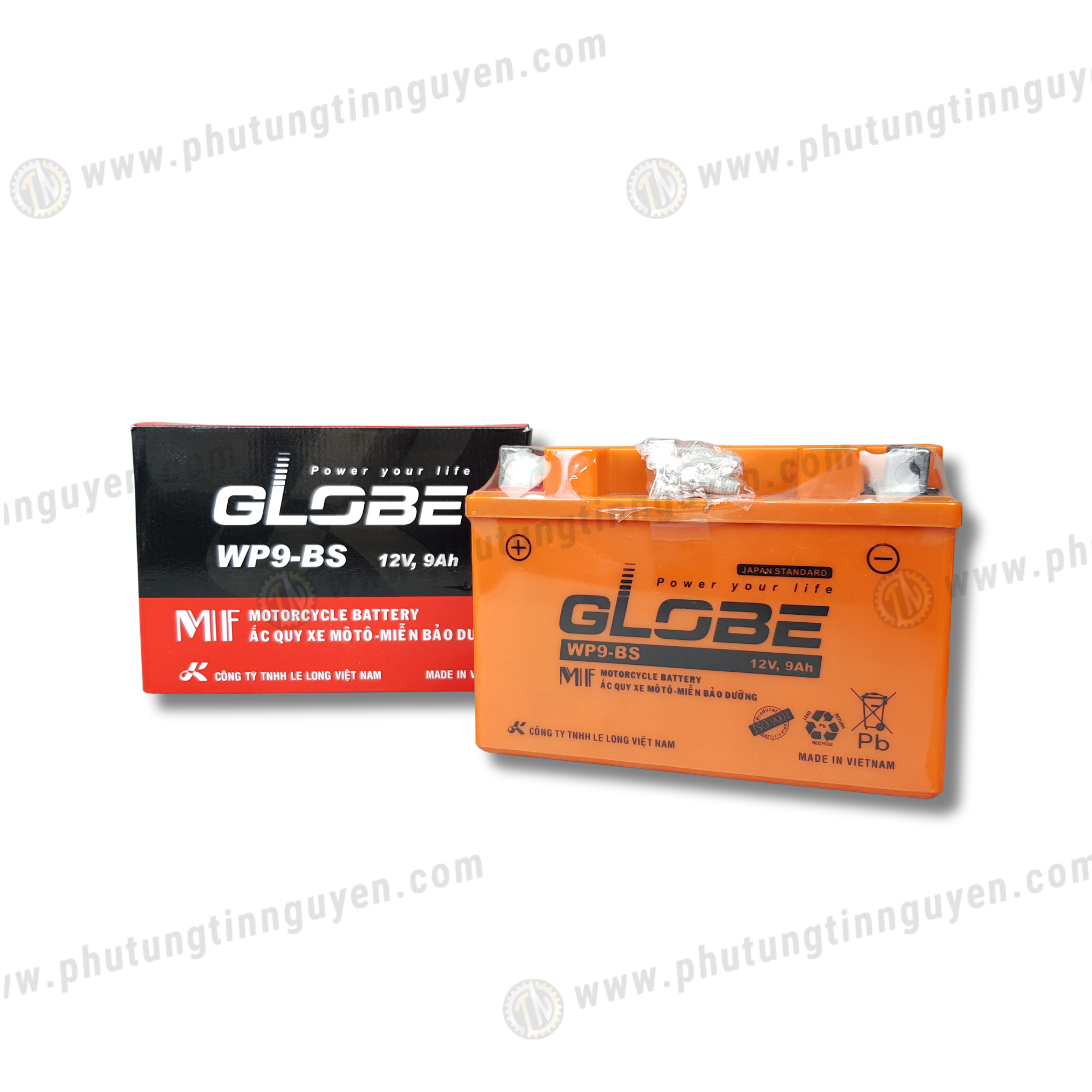  Bình ắc quy xe máy Spacy GLOBE WP9BS (12V-9Ah) 