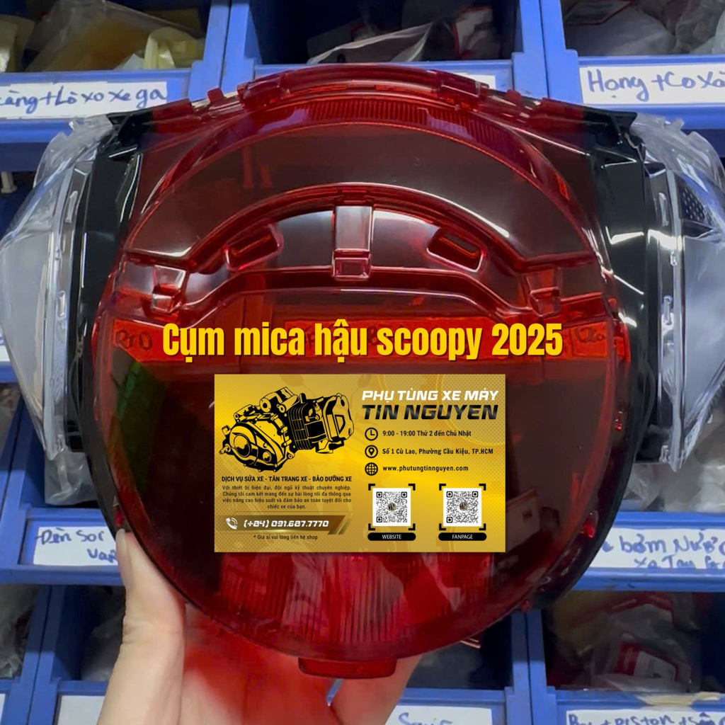 Cụm mica đèn sau đèn hậu xe Scoopy đời mới 2025