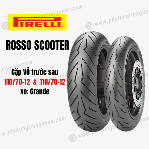  Cặp vỏ Pirelli DIABLO ROSSO SCOOTER trước sau  dành cho Grande Size 110/70-12  &  110/70-12 