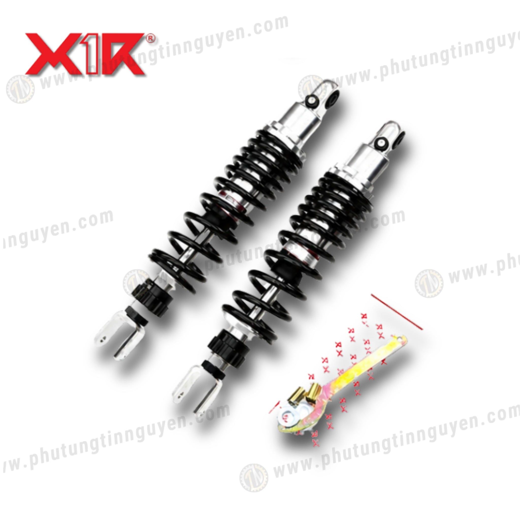  Căp phuộc  X1R dành cho Datbike S1 S2 S3 và Vinfast Feliz LÒ XO Đen  ty bạc 