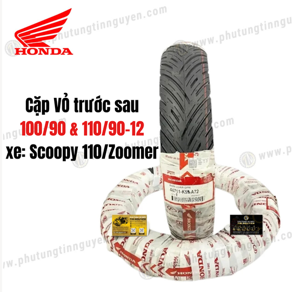  Cặp vỏ Honda  trước sau dành cho Vario 150, Click 150 zin đời mới 2018 - nay chính hãng Honda 