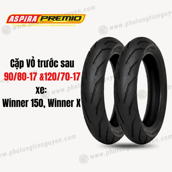  Cặp vỏ Aspira Premio Sportivo 2 trước sau  dành cho Winner 150, Winner X 90/80-17 & 120/70-17 