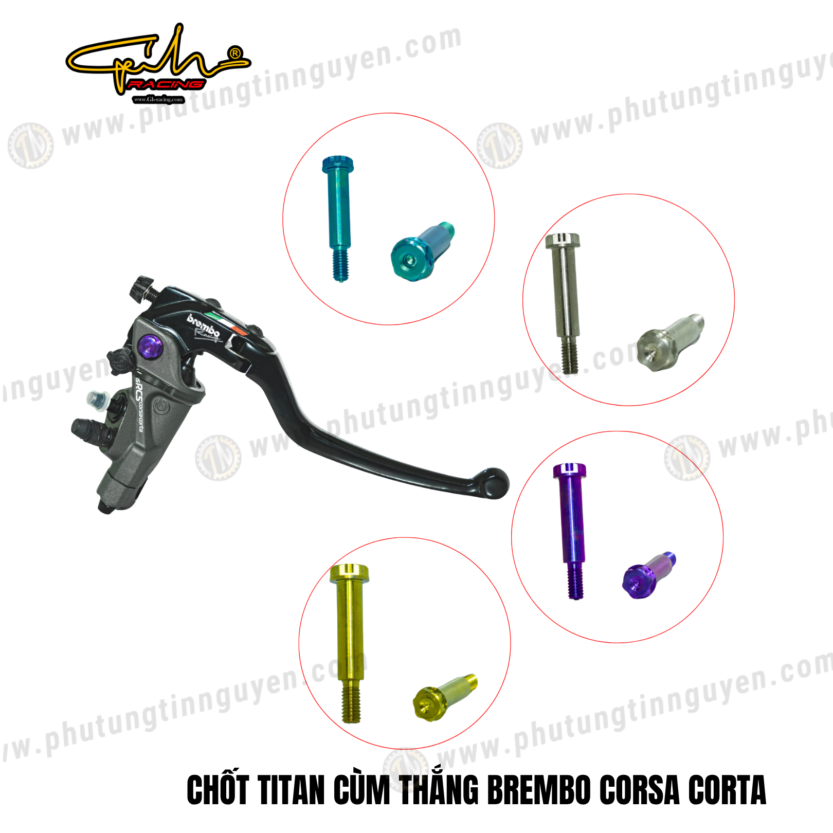  CHỐT TITAN CÙM THẮNG BREMBO CORSA CORTA GH-RACING 