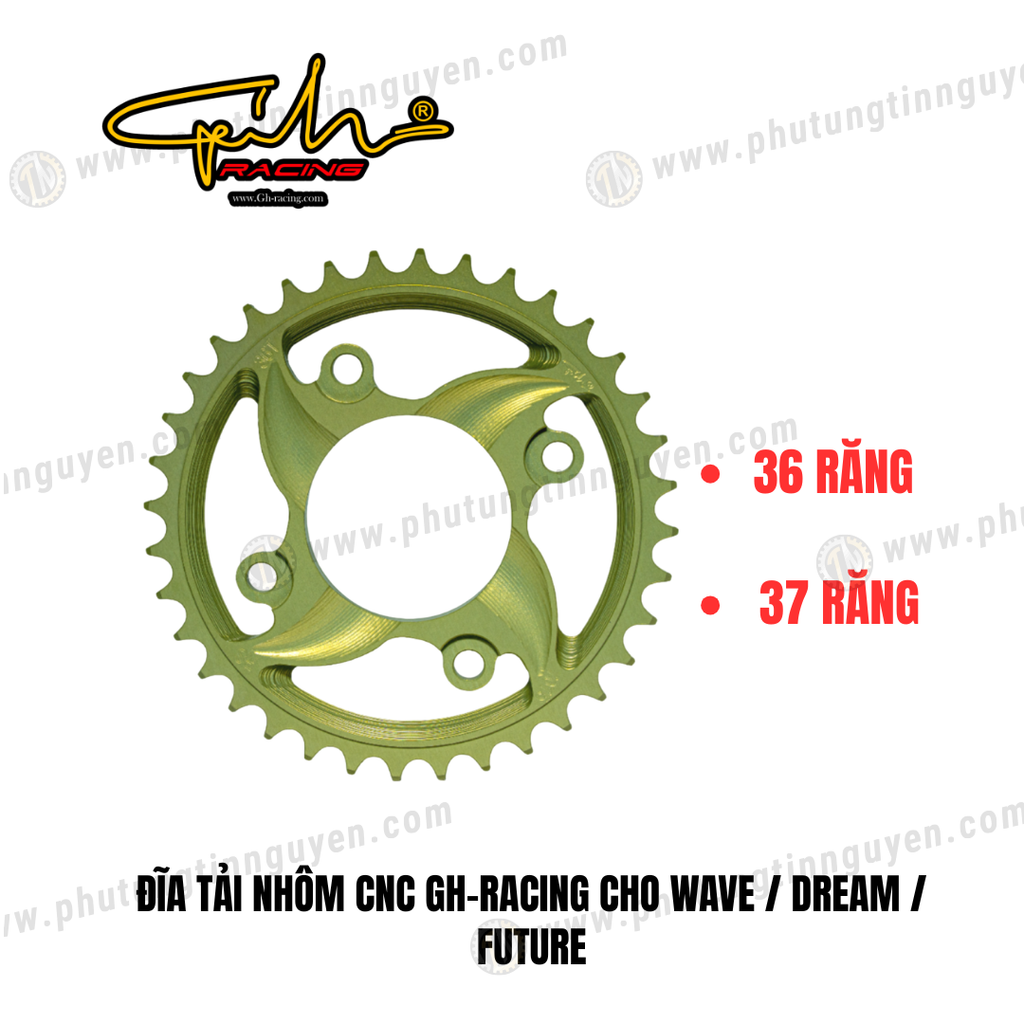 ĐĨA TẢI NHÔM CNC GH-RACING CHO WAVE,  DREAM, FUTURE