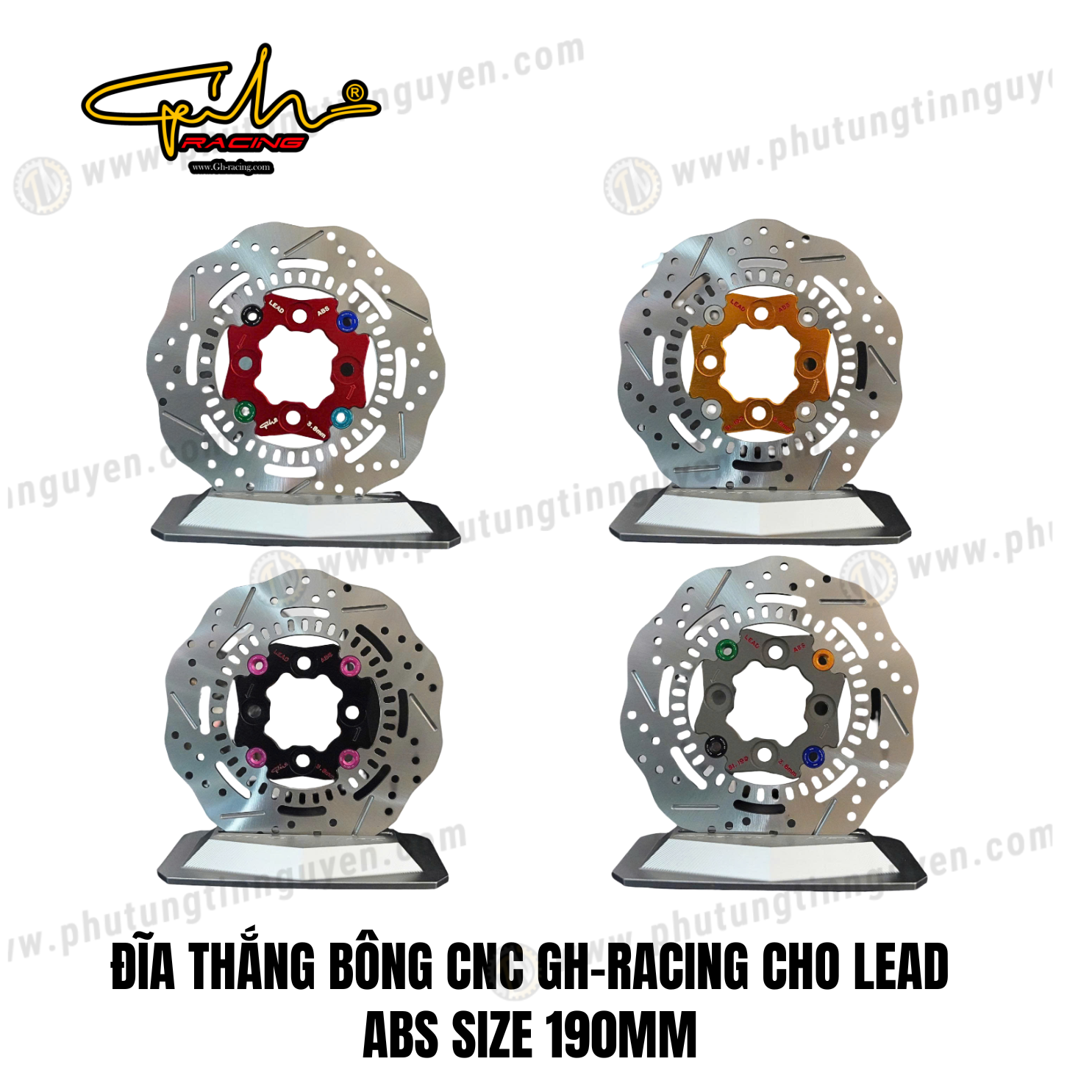  ĐĨA THẮNG BÔNG CNC GH-RACING CHO LEAD ABS SIZE 190MM 