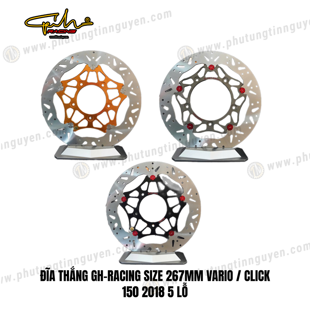 ĐĨA THẮNG GH-RACING SIZE 267MM VARIO / CLICK 150 2018 5 LỖ