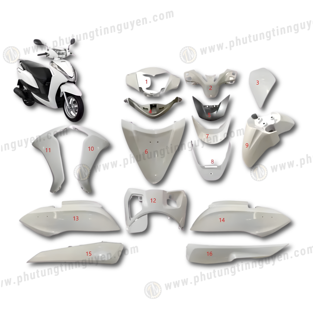 Dàn áo lead 125 2013 2014 2015 2016 MÀU TRẮNG