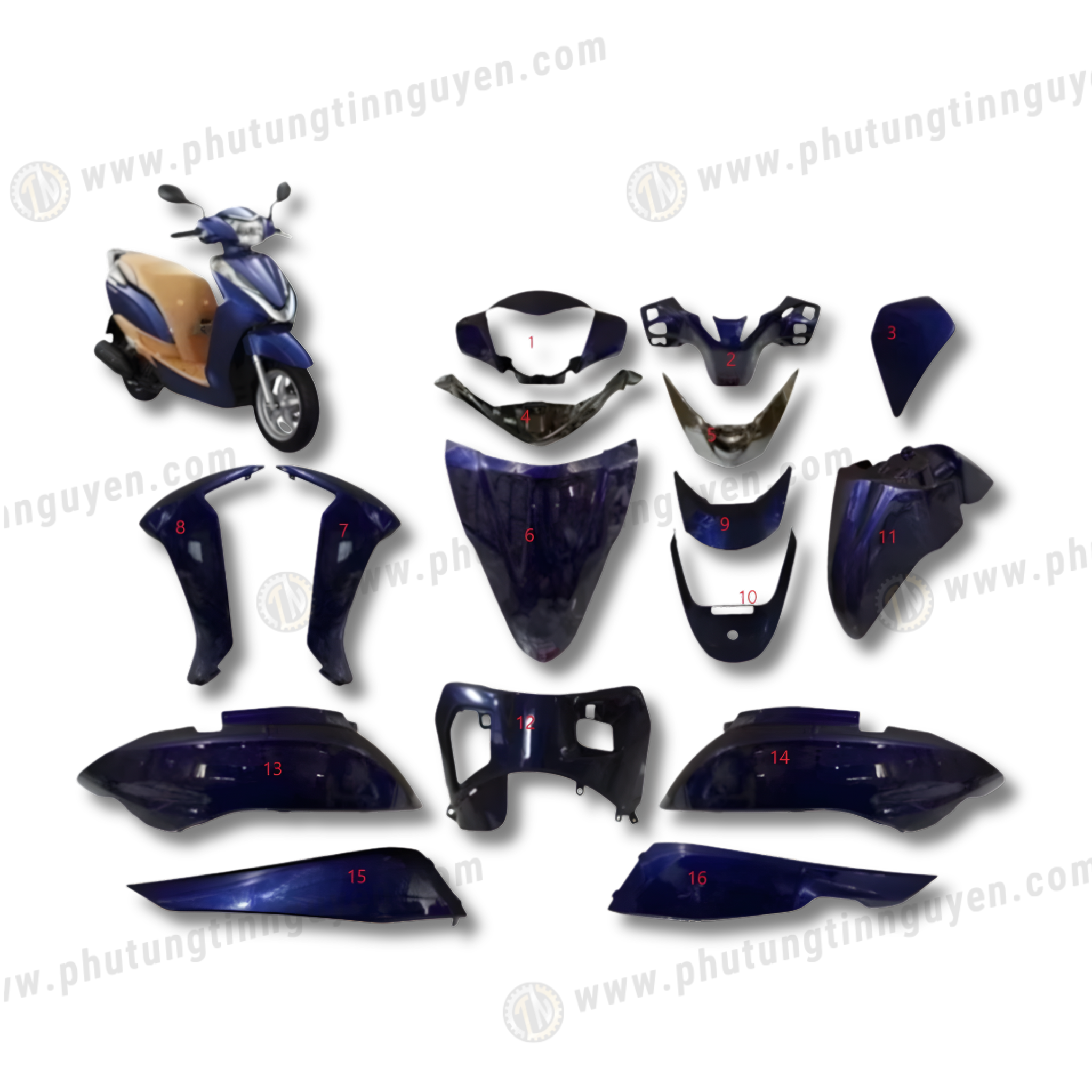  Dàn áo lead 125 2013 2014 2015 2016 XANH MỰC 