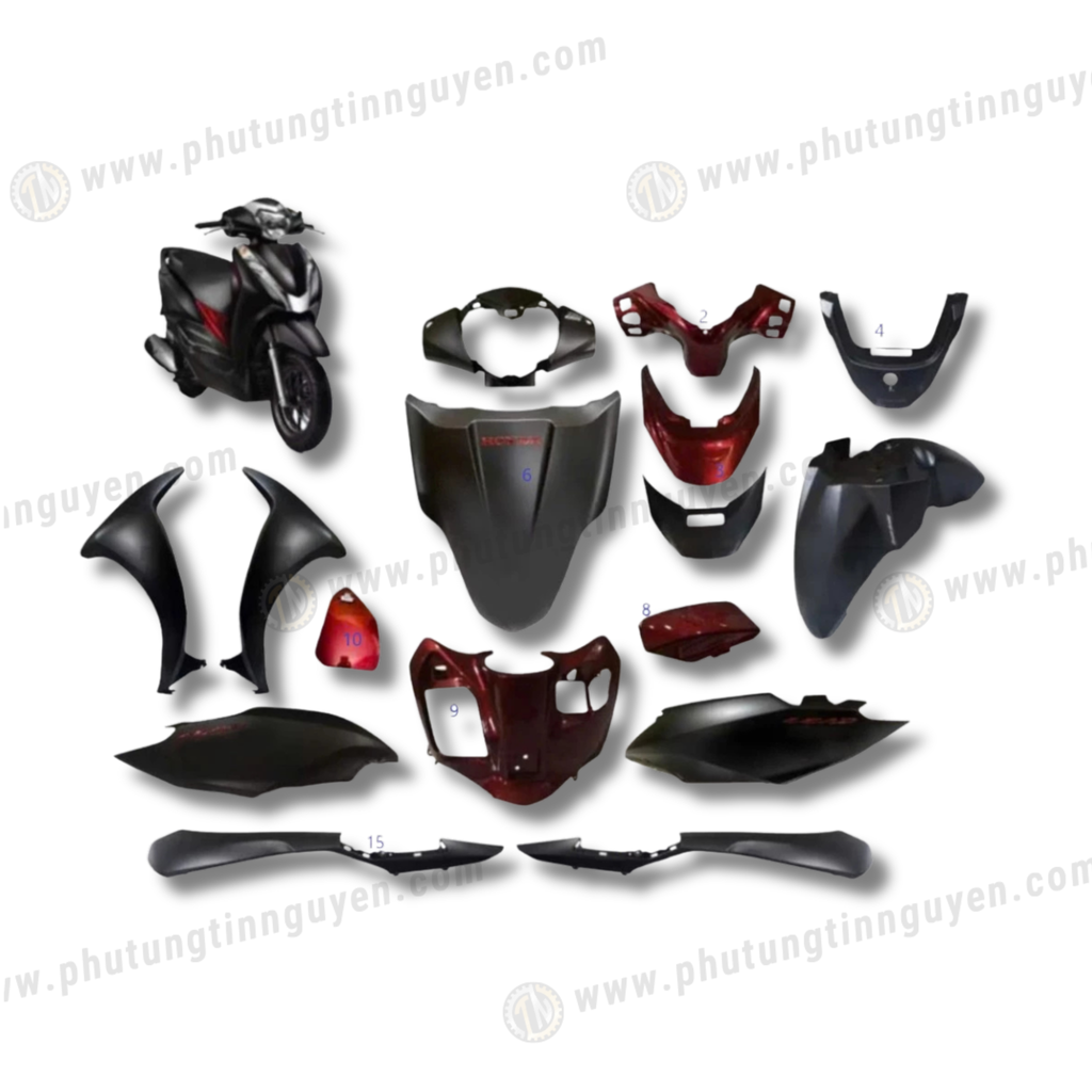 Dàn áo lead 125 2017 2018 2019 2 val van màu ĐEN NHÁM