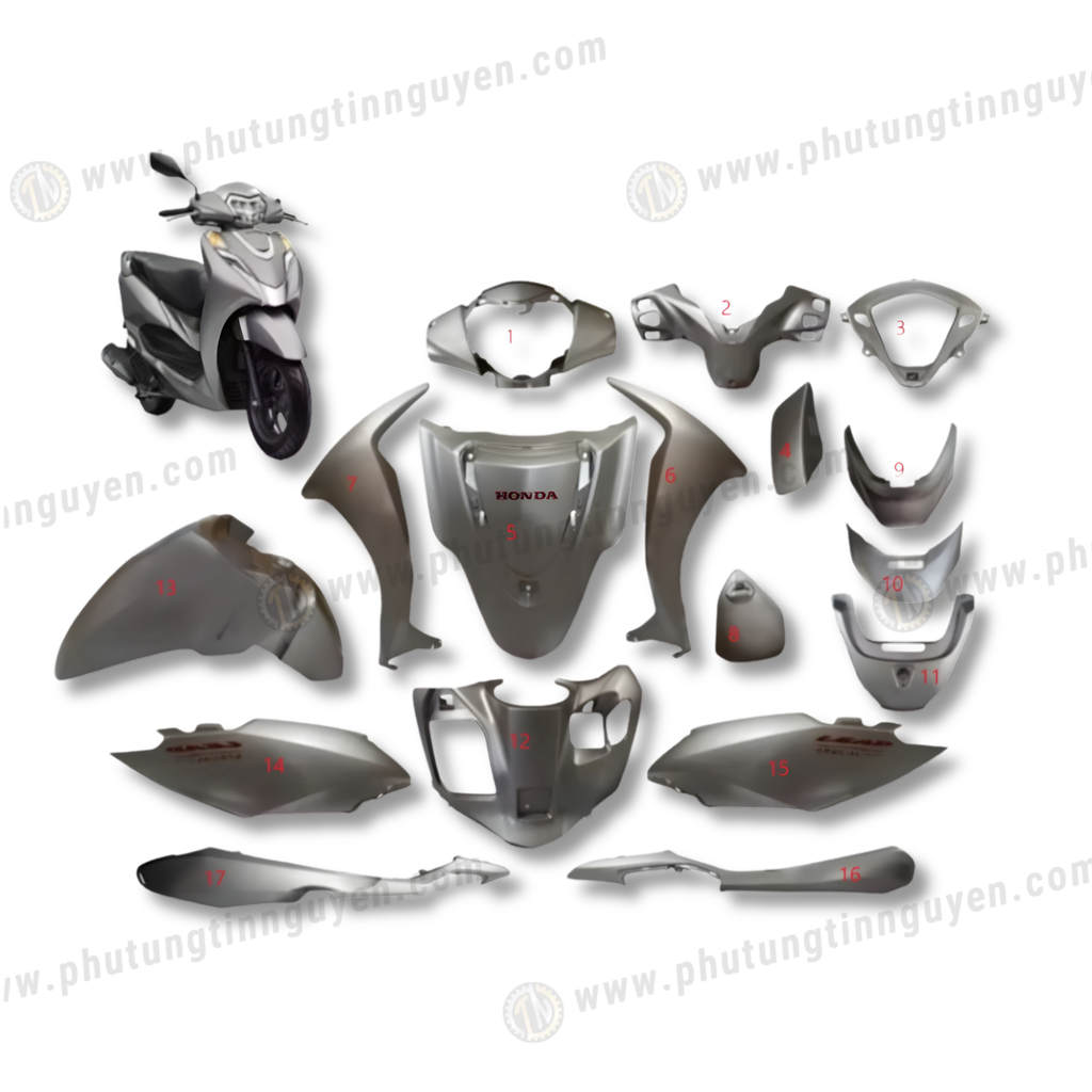 Dàn áo lead 125 4 val van 2021 2022 2023 2024 BẠC NHÁM