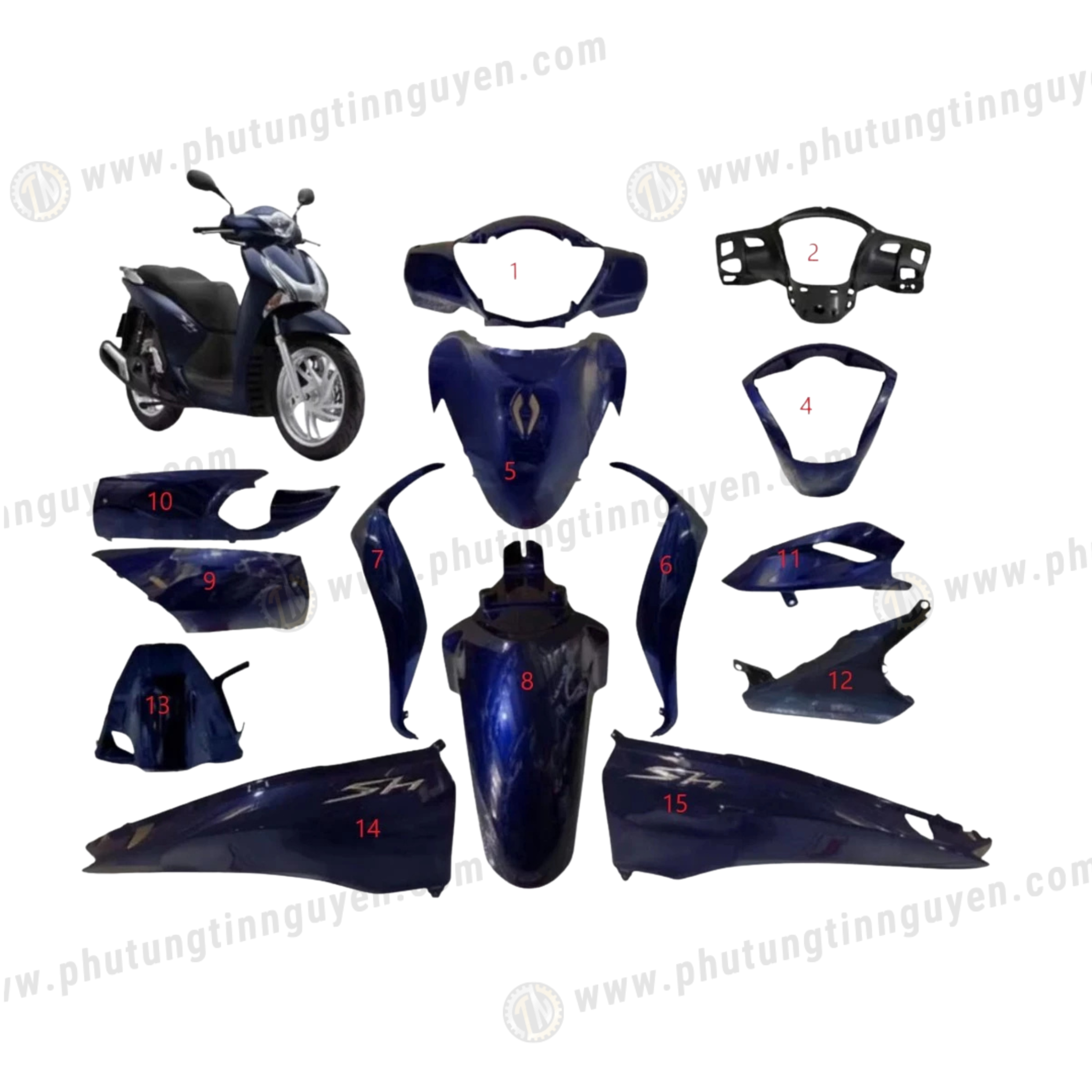  Dàn áo sh việt 125 150 2013 2014 2015 2016 màu XANH MỰC 