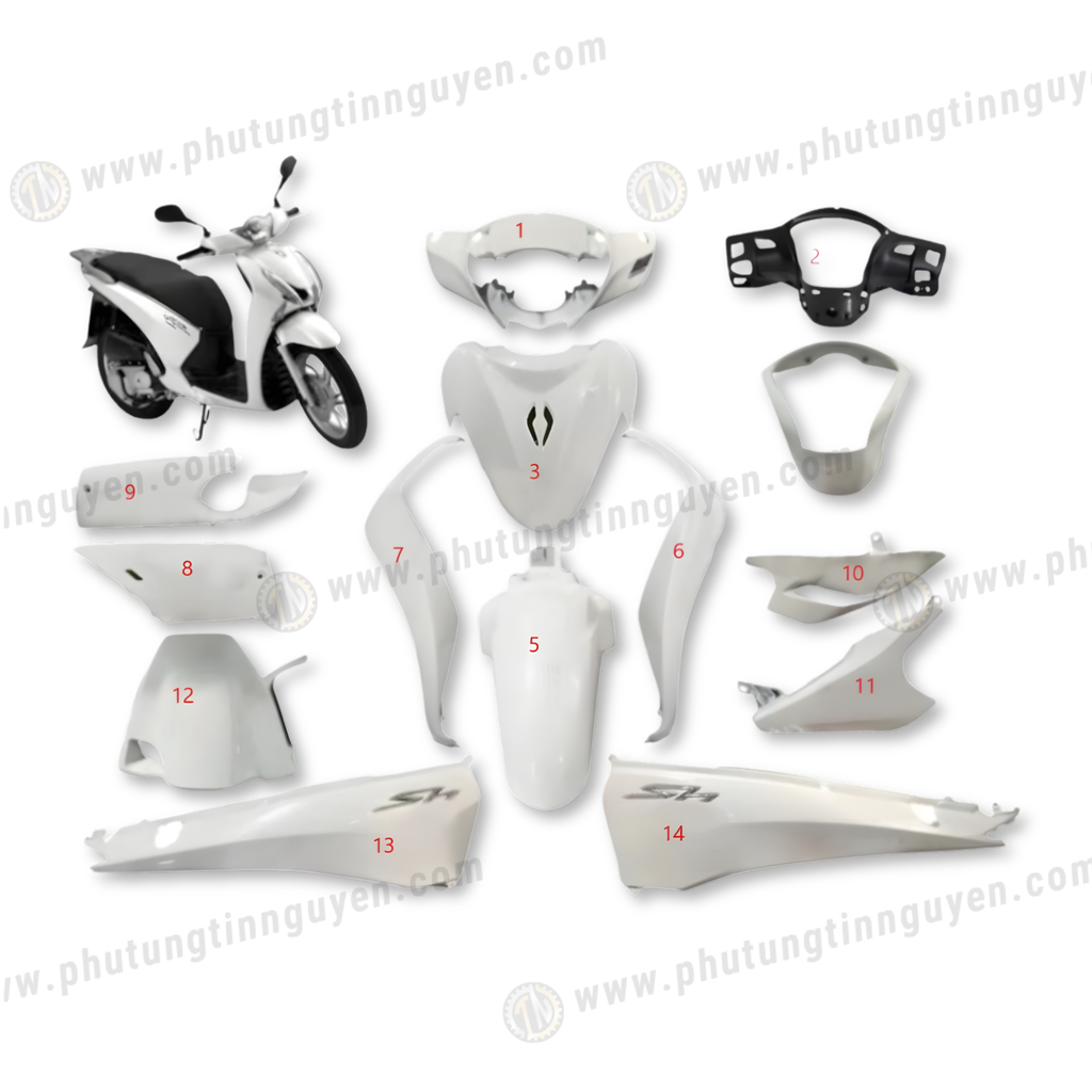 Dàn áo sh việt 125 150 2013 2014 2015 2016 màu TRẮNG