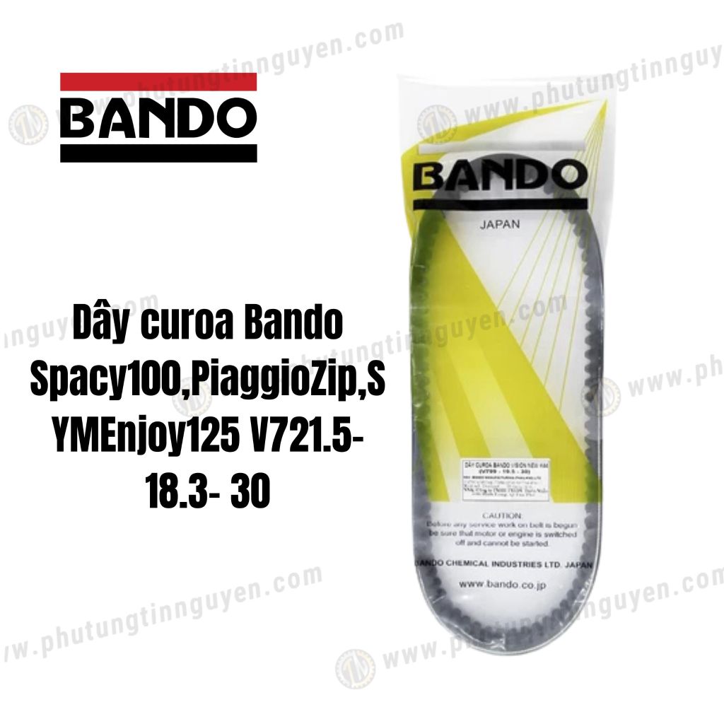 Dây curoa Bando Spacy100,PiaggioZip,SYMEnjoy125 V721.5-18.3- 30