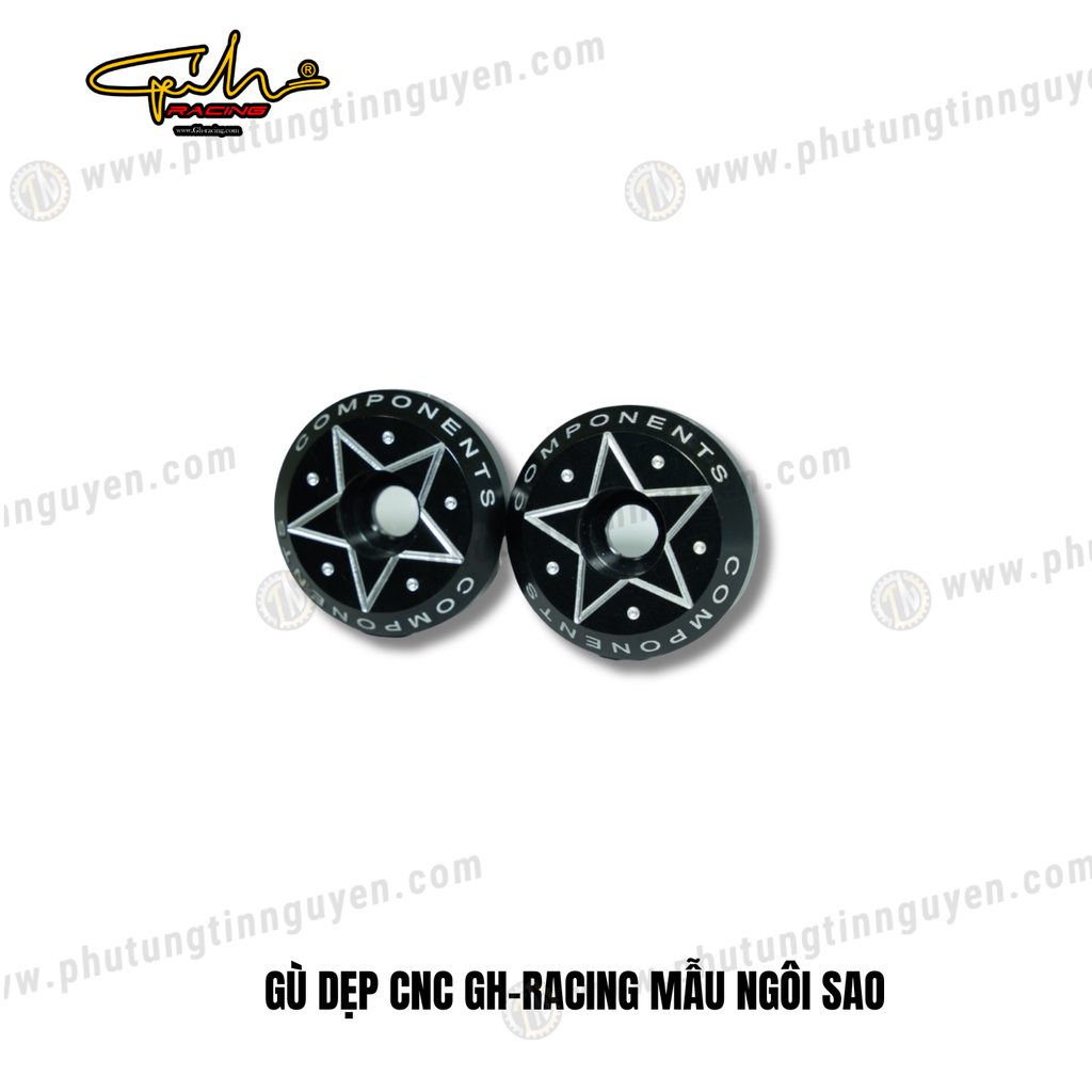 GÙ DẸP CNC GH-RACING MẪU NGÔI SAO ( MÀU ĐEN )