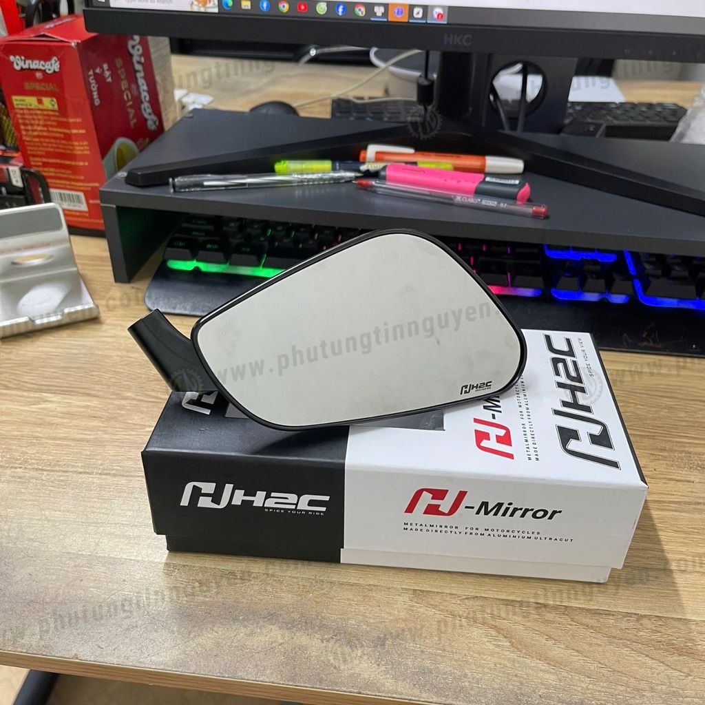 Kiếng chiếu hậu H2C phiên bản E3 hàng chính hãng màu đen, bạc