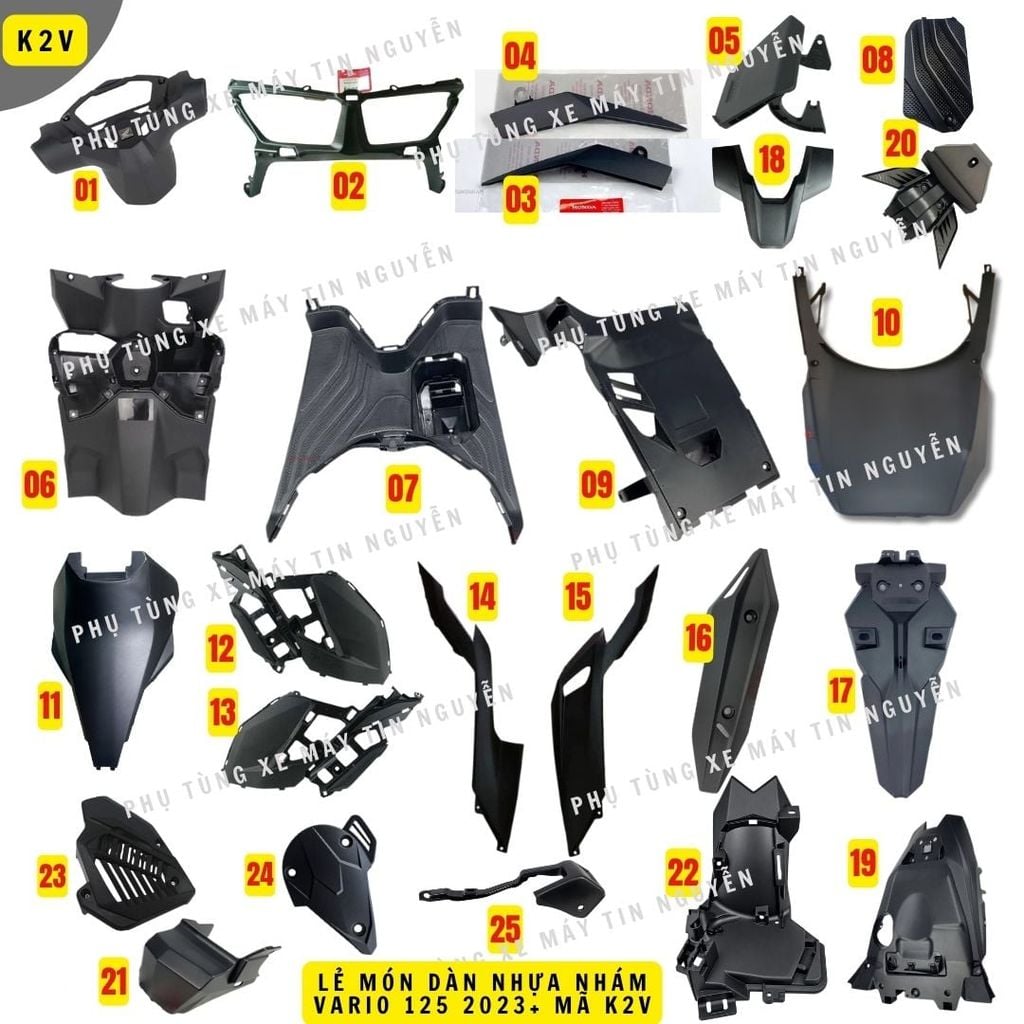 LẺ MÓN nhựa nhám Vario Click 125 đời 2023 +  25 món MÃ K2V chính hãng Honda