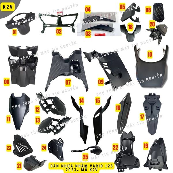  Full nhựa nhám Vario Click 125 đời 2023 +  25 món MÃ K2V chính hãng Honda 