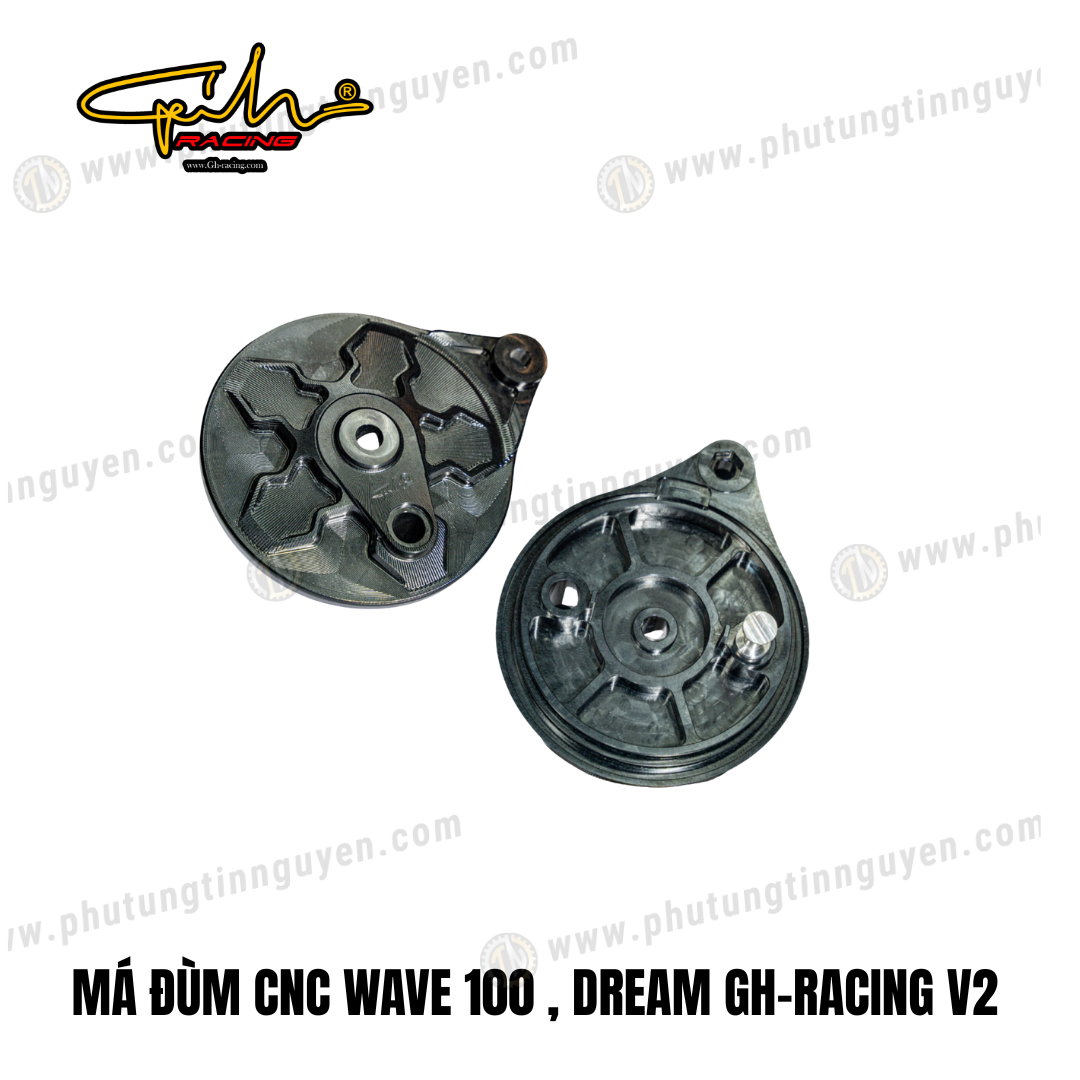  MÁ ĐÙM CNC WAVE 100, DREAM GH-RACING V2 ( MÀU ĐEN ) 