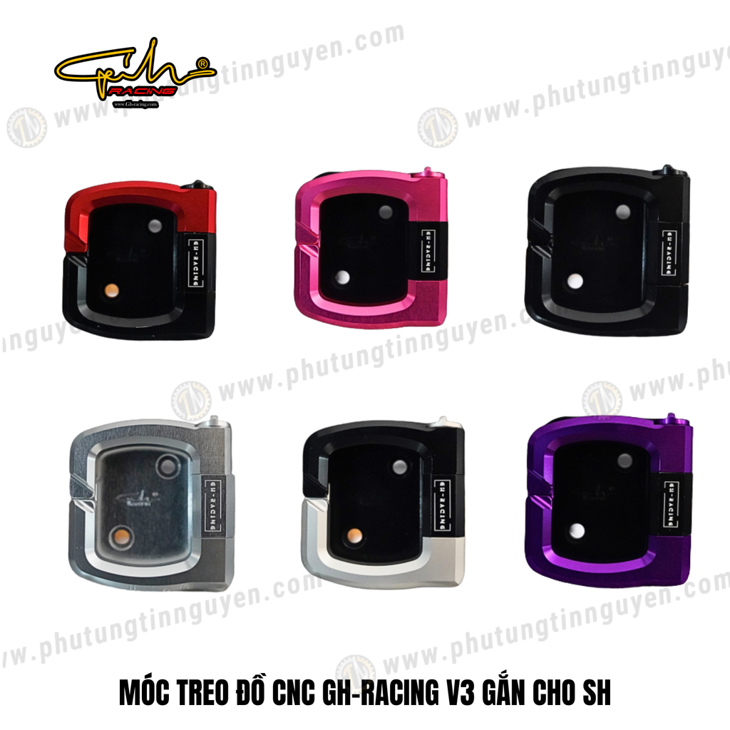MÓC TREO ĐỒ CNC GH-RACING V3 GẮN CHO SH CÁC ĐỜI
