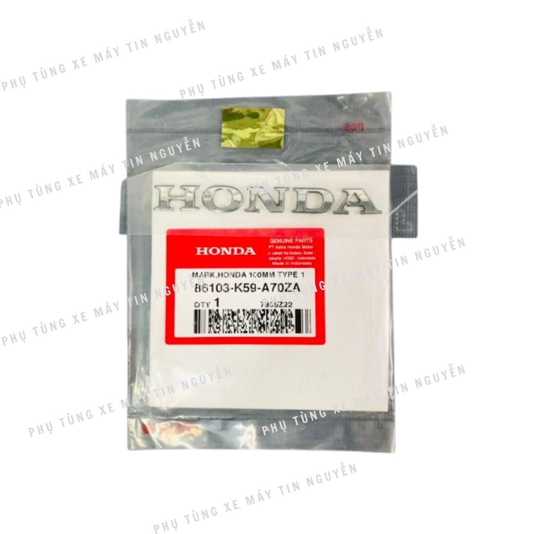  Tem Honda nổi màu xi dán bửng trước đời 2018 đến nay chính hãng Honda - 1 CHỮ 86103 K59 A70ZA 