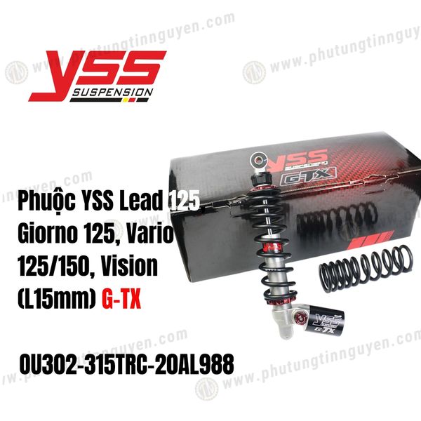  Phuộc YSS Lead 125 Giorno 125, Vario 125/150, Vision (L15mm) GTX OU302315TRC20AL988 