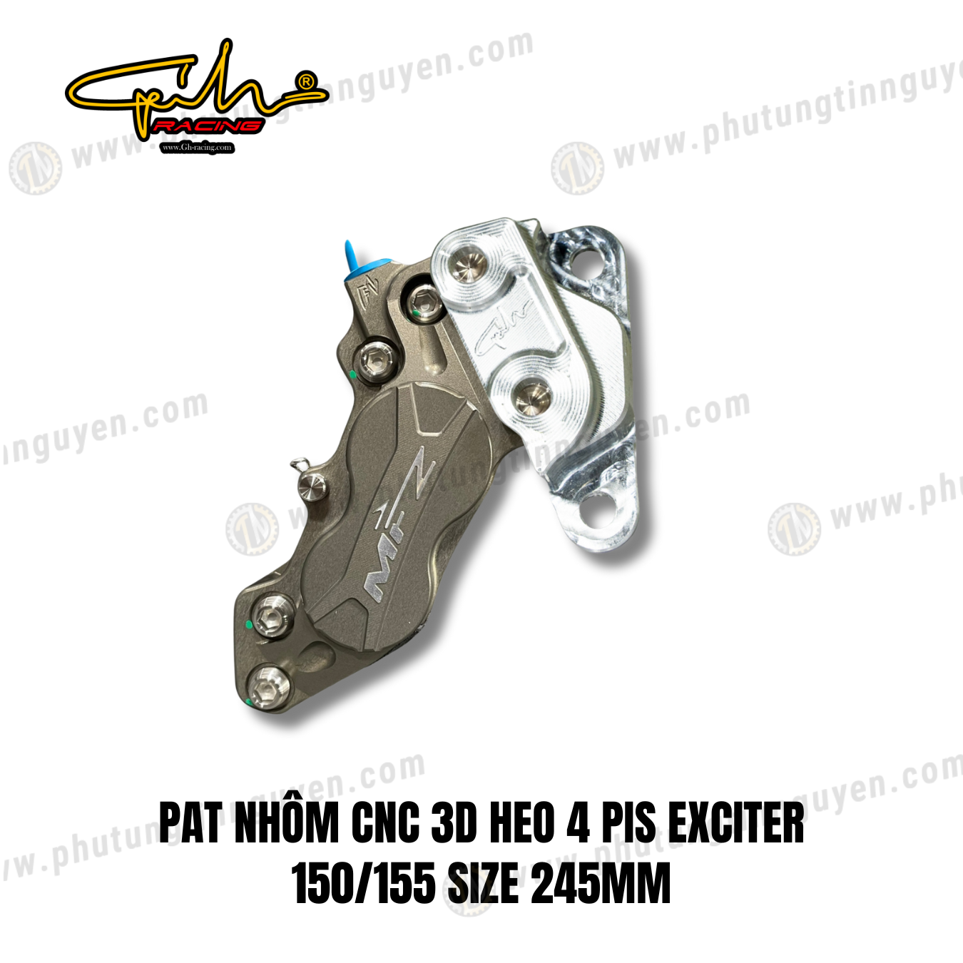  PAT NHÔM CNC 3D HEO 4 PIS EXCITER 150/155 SIZE 245MM GH-RACING 
