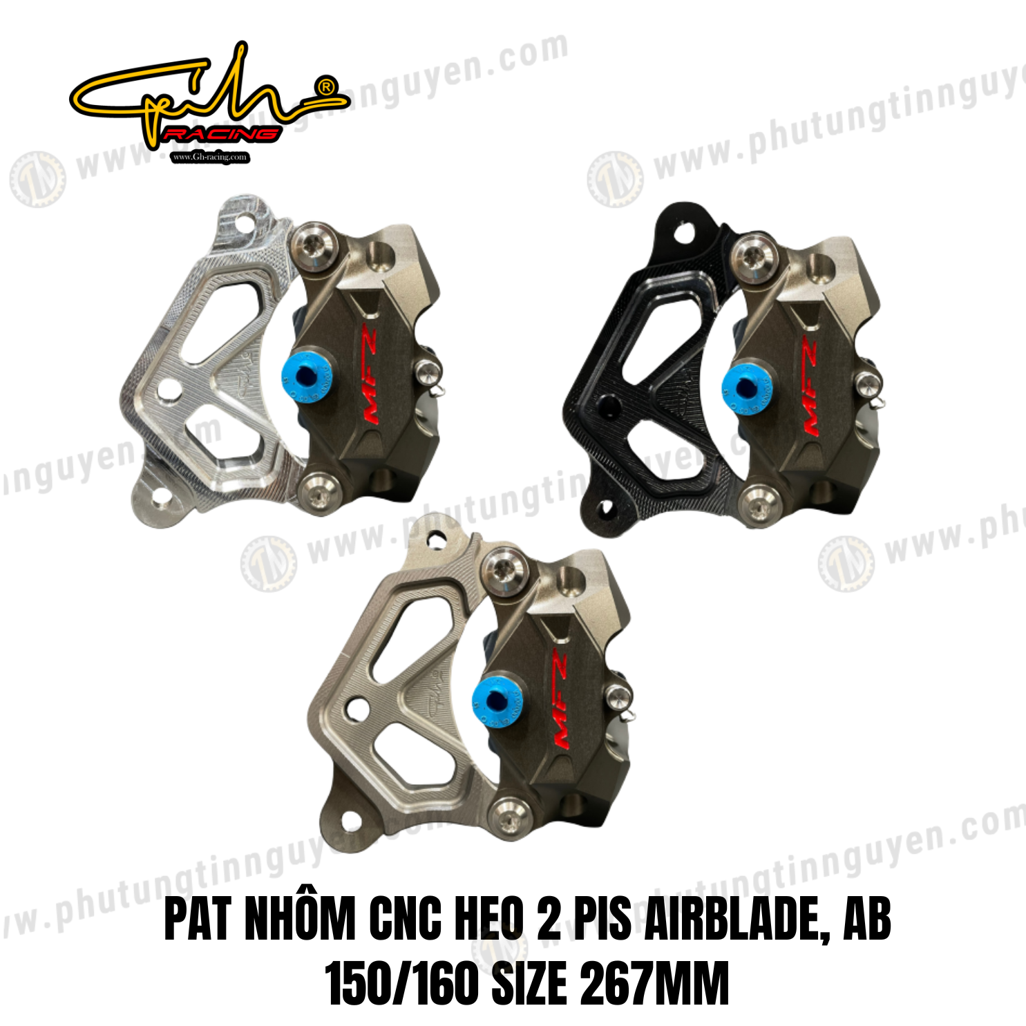  PAT NHÔM CNC HEO 2 PIS AIRBLADE, AB 150/160 SIZE 267MM GH-RACING 