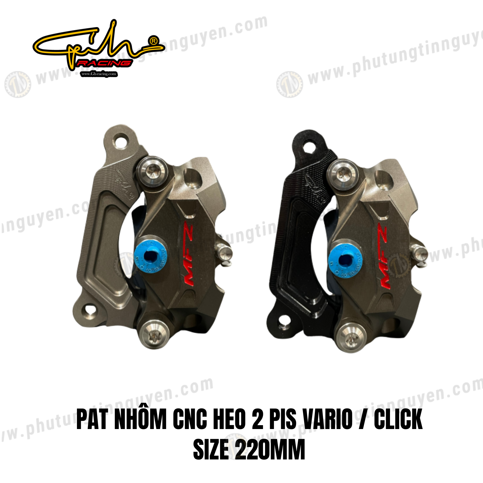  PAT NHÔM CNC HEO 2 PIS VARIO  CLICK SIZE 220MM GH-RACING 