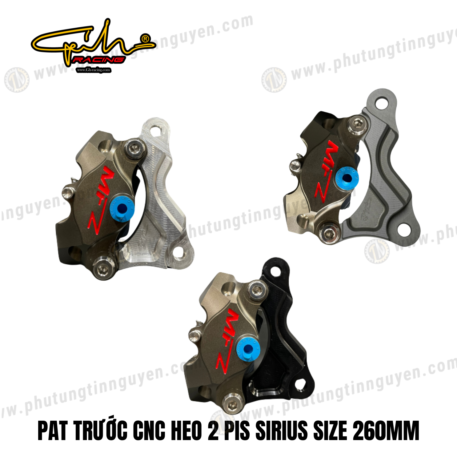  PAT TRƯỚC CNC HEO 2 PIS SIRIUS SIZE 260MM GH-RACING 