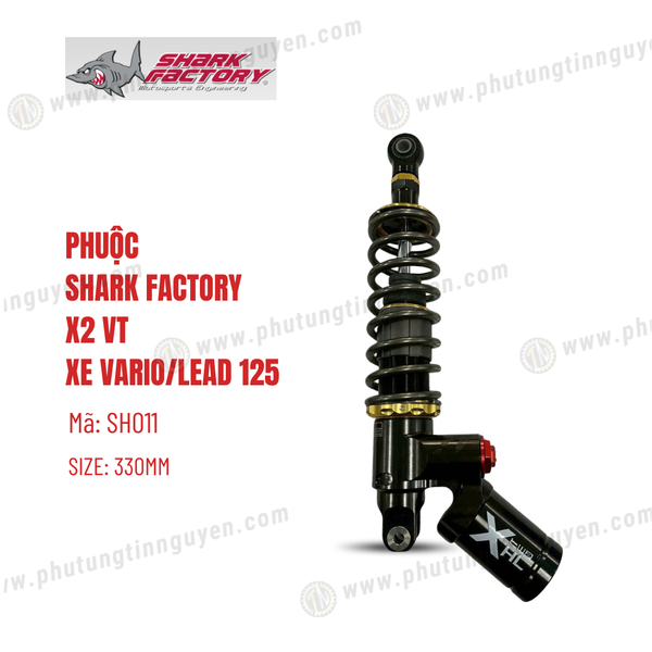  Phuộc Shark Factory có bình dầu X2 VT xe Vario đời 2015 2018, Lead 2val 4val mã SH0011 