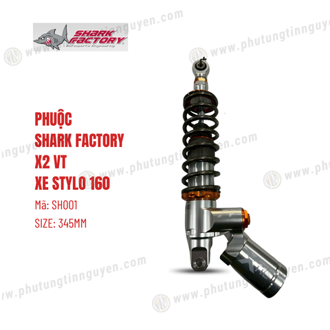  Phuộc Shark Factory có bình dầu X2 VT xe Stylo 160 mã SH001 