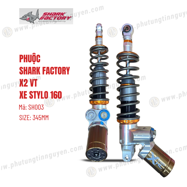  Phuộc Shark Factory có bình dầu X2 VT xe Stylo 160 mã SH003 