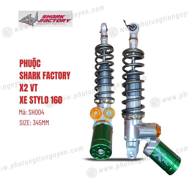  Phuộc Shark Factory có bình dầu X2 VT xe Stylo 160 mã SH004 