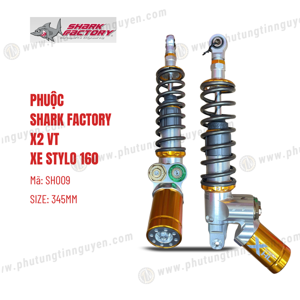  Phuộc Shark Factory có bình dầu X2 VT xe Stylo 160 mã SH009 