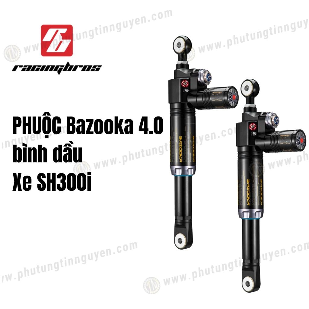 Cặp Phuộc hơi Racing Bros Bazooka 4.0 có bình dầu xe SH300i chính hãng có bảo hành