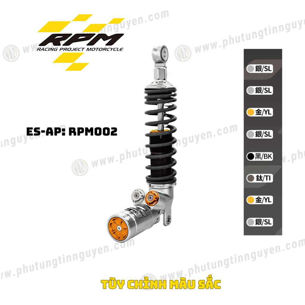 Phuộc sau RPM có bình dầu ES AP tùy chỉnh màu sắc cho nhiều dòng xe chính hãng RPM 002