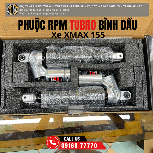  Cặp phuộc RPM TURBO có bình dầu cho XMAX 155 