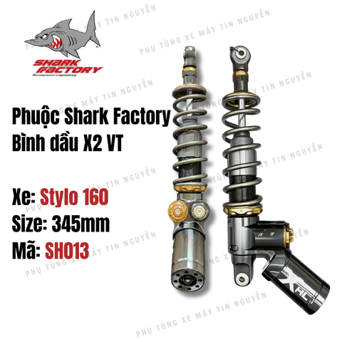  Phuộc Shark Factory có bình dầu X2 VT xe Stylo 160 mã SH013 