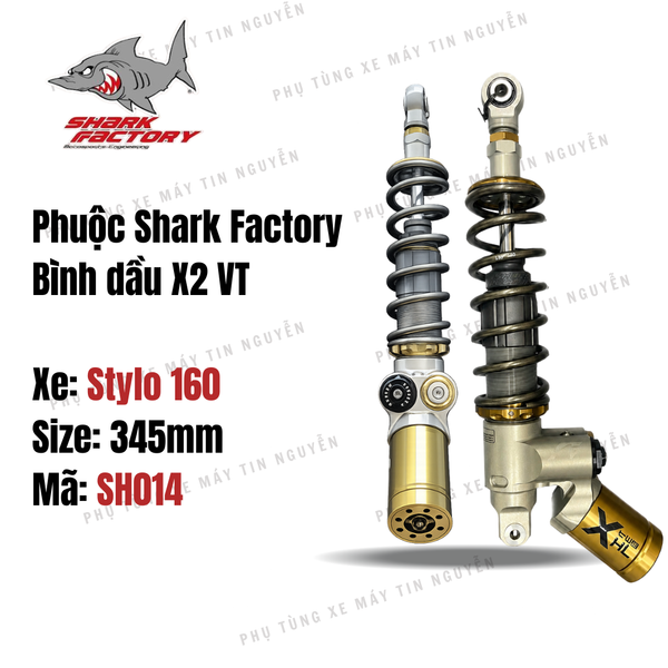  Phuộc Shark Factory có bình dầu X2 VT xe Stylo 160 mã SH014 
