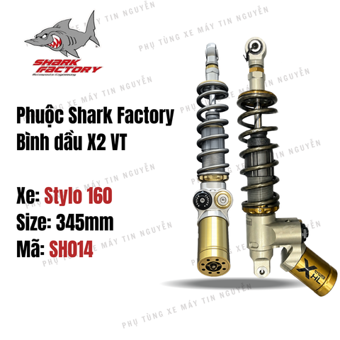  Phuộc Shark Factory có bình dầu X2 VT xe Stylo 160 mã SH014 