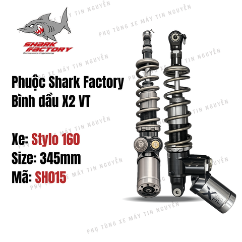  Phuộc Shark Factory có bình dầu X2 VT xe Stylo 160 mã SH015 