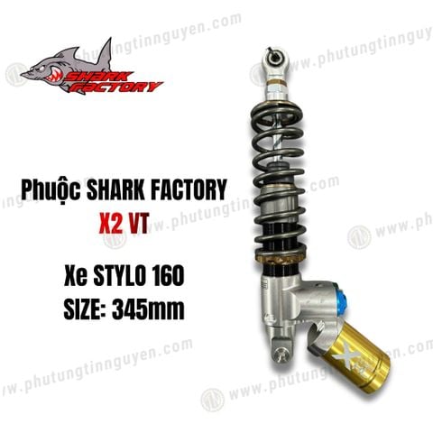  Phuộc Shark Factory có bình dầu X2 VT xe Stylo 160 chính hãng Honda xám 