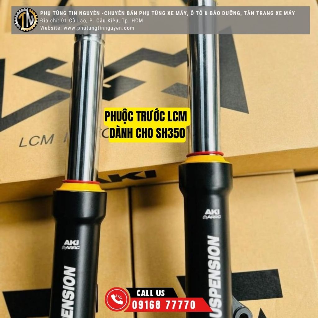 Phuộc trước LCM Honda SH350i ty bạc