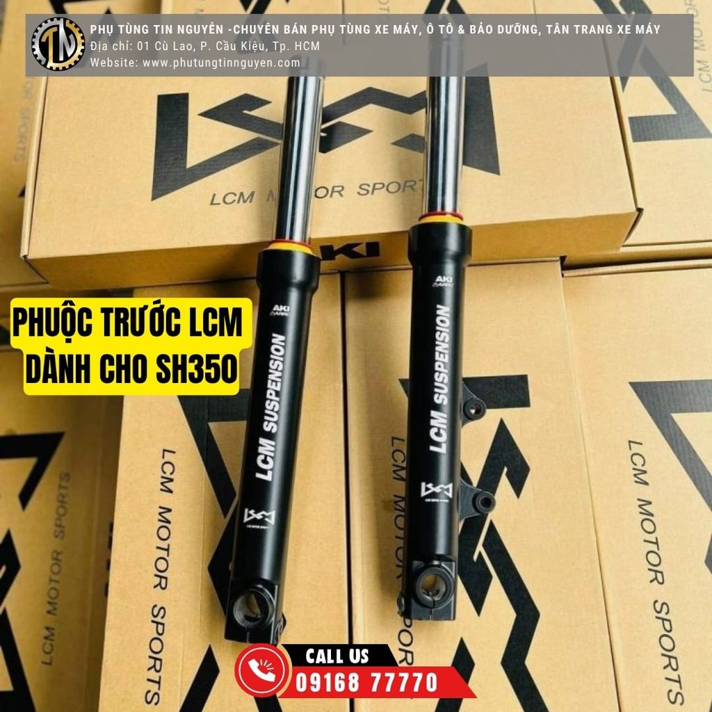 Phuộc trước LCM Honda SH350i ty bạc