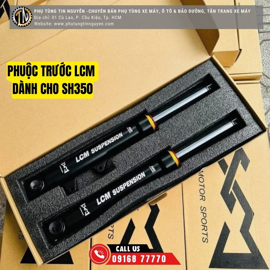 Phuộc trước LCM Honda SH350i ty bạc