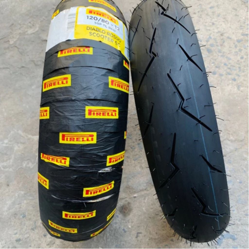 01 CẶP VỎ PIRELLI DIABLO ROSSO SCOOTER SC 120/80-12, 100/90-12 Xe Vespa, Stylo