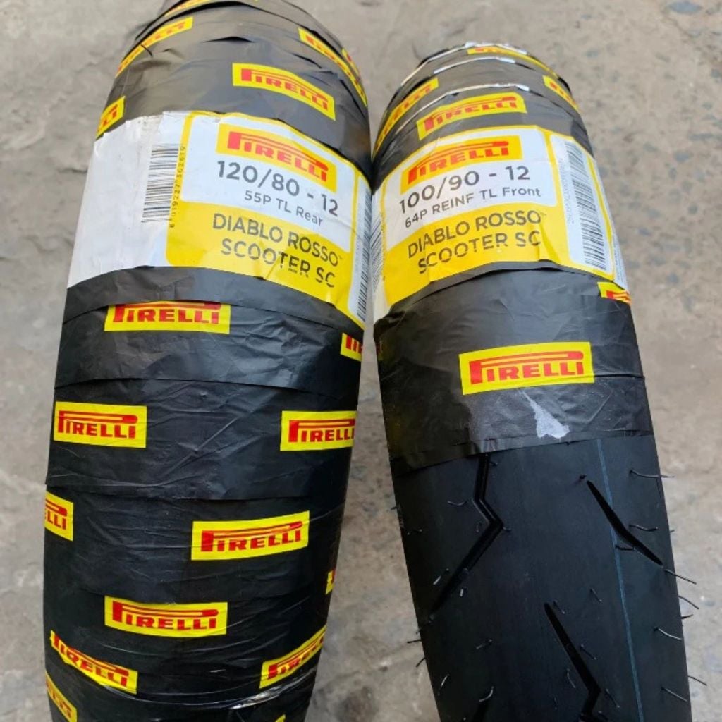 01 CẶP VỎ PIRELLI DIABLO ROSSO SCOOTER SC 120/80-12, 100/90-12 Xe Vespa, Stylo